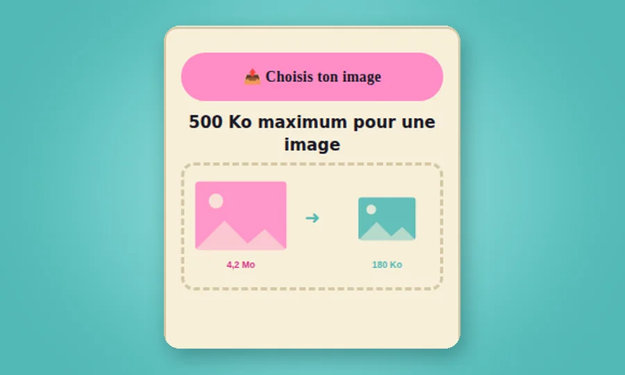 L'optimiseur du site réduit une image de 4,2 Mo à 180 Ko